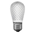 Pure White Diamond Faceted S14 LED Medium Base - 25pk