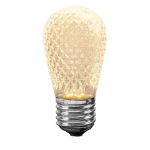 Warm White Diamond Faceted S14 LED Medium Base - 25pk