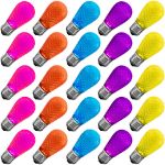 Modern Multi Color Diamond Faceted S14 LED Medium Base - 25pk