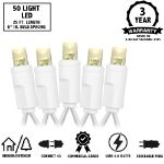 Commercial Grade Wide Angle 50 LED Warm White 25' Long White Wire