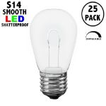 Pure White S14 U-Shaped LED Plastic Flex Filament Replacement Bulbs 25 Pack