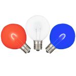 Red/White/Blue G50 U-Shaped LED Plastic Flex Filament Replacement Bulbs 25 Pack