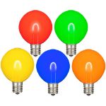 Multi Colored G50 U-Shaped LED Plastic Flex Filament Replacement Bulbs 25 Pack