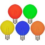 Multi Colored G50 U-Shaped LED Plastic Flex Filament Replacement Bulbs 25 Pack