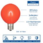 Multi Colored G50 U-Shaped LED Plastic Flex Filament Replacement Bulbs 25 Pack