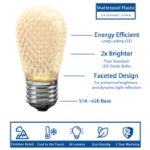 Warm White Diamond Faceted S14 LED Medium Base - 25pk