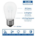 Pure White S14 U-Shaped LED Glass Flex Filament Replacement Bulbs 25 Pack