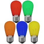 Multi Colored S14 U-Shaped LED Glass Flex Filament Replacement Bulbs 25 Pack