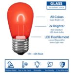 Multi Colored S14 U-Shaped LED Glass Flex Filament Replacement Bulbs 25 Pack