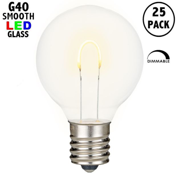 Warm White G40 U-Shaped LED Glass Flex Filament Replacement Bulbs 25 Pack