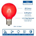 Red/White/Blue G40 U-Shaped LED Glass Flex Filament Replacement Bulbs 25 Pack
