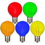 Multi Colored G40 U-Shaped LED Plastic Flex Filament Replacement Bulbs 25 Pack