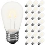 Warm White S14 U-Shaped LED Glass Flex Filament Replacement Bulbs 25 Pack