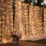 LED Curtain Lights 300 LED Warm White 8 Function Non-Connectable Clear Wire 