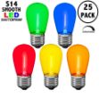 Multi S14 LED Plastic Filament Medium Base e26 Bulbs  - 25pk