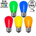 Multi S14 LED Plastic Filament Medium Base e26 Bulbs  - 25pk