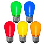 Multi S14 LED Plastic Filament Medium Base e26 Bulbs  - 25pk
