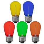 Multi S14 LED Plastic Filament Medium Base e26 Bulbs  - 25pk