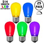 Rainbow S14 LED Plastic Filament Medium Base e26 Bulbs  - 25pk