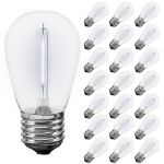 Pure White S14 LED Plastic Filament Medium Base e26 Bulbs  - 25pk
