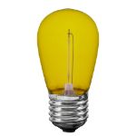 Yellow S14 LED Plastic Filament Medium Base e26 Bulbs  - 5pk
