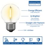 Warm White LED Medium Base G50 Plastic Filament Globe Bulbs - 25pk