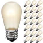 Warm White Satin S14 U-Shaped LED Plastic Flex Filament Replacement Bulbs 25 Pack