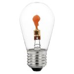 5 Pack LED Flicker Flame S14 LED Plastic Medium Base e26 Bulbs