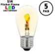 5 Pack LED Flicker Flame S14 LED Plastic Medium Base e26 Bulbs