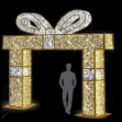 13' Gift Box Arch with Warm White Lights and a Bow