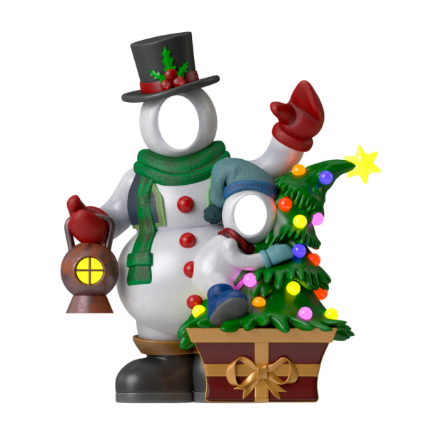 Snowman with Snow Kid Photo Op 6'