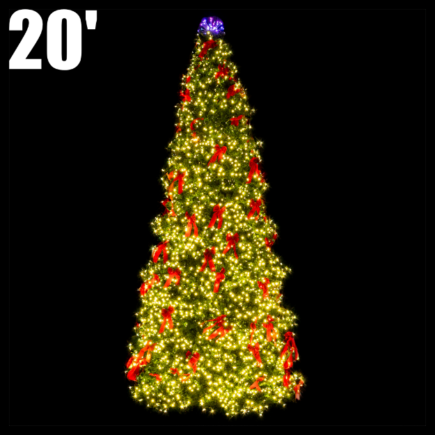 20' Classic Sequoia Lit Tree with Metal Stand