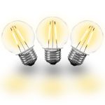 Dual Filament Warm White LED Medium Base G50 Plastic Globe Bulbs - 25pk