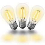 Dual Filament Warm White S14 LED Plastic Medium Base e26 Bulbs  - 25pk
