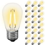 Dual Filament Warm White S14 LED Plastic Medium Base e26 Bulbs  - 25pk