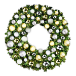 72" Sequoia Wreath with Warm White LED Lights and Treasure Themed Ornaments
