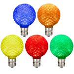 Multi Color Diamond Faceted LED G50 Globe Bulbs - 25pk