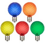 Multi Color Diamond Faceted LED G50 Globe Bulbs - 25pk