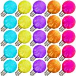 Modern Multi Color Diamond Faceted LED G50 Globe Bulbs - 25pk