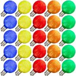 Multi Color Diamond Faceted LED G40 Globe Bulbs - 25pk