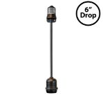 6" Medium Base (E26) Socket Extender  (Drop)– Black