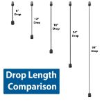 12" Medium Base (E26) Socket Extender (Drop) – Black