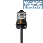 24" Medium Base (E26) Socket Extender (Drop) – Black