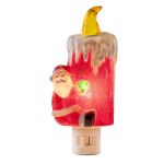 Christmas Night Light - Santa w/Candle - Swivel Plug w/LED Bulb