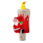 Christmas Night Light - Santa w/Candle - Swivel Plug w/LED Bulb