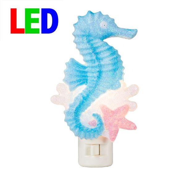 Night Light - Sea Horse - Swivel Plug w/LED Bulb