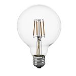 LED G95 Globe Pure White Medium Base Glass Filament Bulb - 4pk