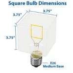 LED Square Warm White Medium Base Glass Filament Bulb - 1pk