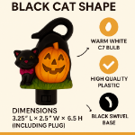 Halloween Night Light - LED Pumpkin Cat Night Light - Swivel Plug w/LED Bulb
