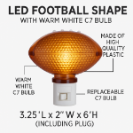 Sports Night Light - Football - Swivel Plug w/LED Bulb